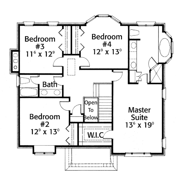 Architectural House Design - Country Floor Plan - Upper Floor Plan #429-60