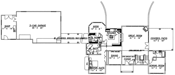 House Plan Design - Modern Floor Plan - Main Floor Plan #117-435