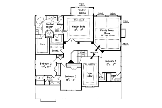 Floor Plan - Upper Floor for Colonial House Plan #927-575 - 5 bed, 4.5 bath