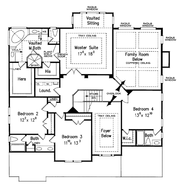 House Design - Colonial Floor Plan - Upper Floor Plan #927-575