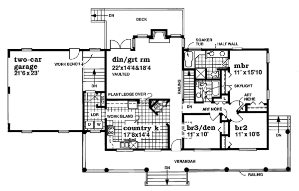 Architectural House Design - Ranch Floor Plan - Main Floor Plan #47-890