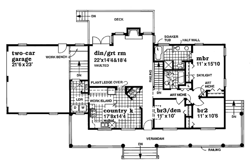 Home Plan - Floor Plan - Main Floor for Ranch House Plan #47-890 - 3 bed, 2 bath