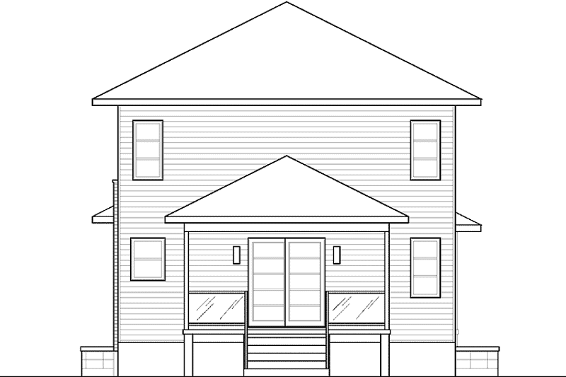 House Plan Design - Exterior - Rear Elevation for Contemporary House Plan #23-2481 - 3 bed, 1.5 bath