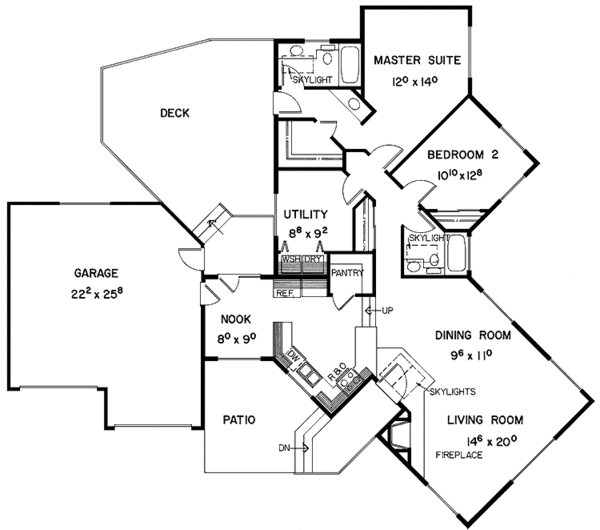 Home Plan - Ranch Floor Plan - Main Floor Plan #60-974