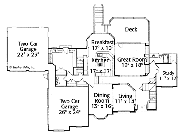House Design - Country Floor Plan - Main Floor Plan #429-290