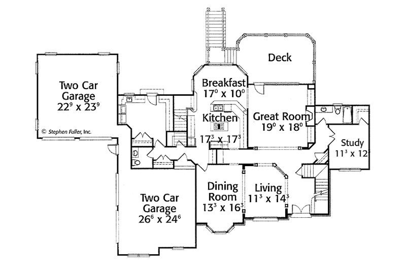 Dream House Plan - Floor Plan - Main Floor for Country House Plan #429-290 - 4 bed, 4 bath