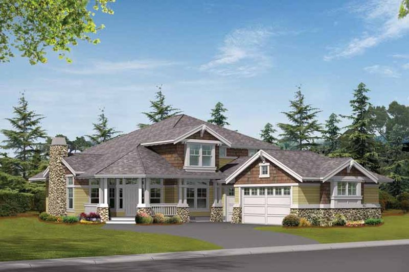 Dream House Plan - Craftsman Exterior - Front Elevation Plan #132-318