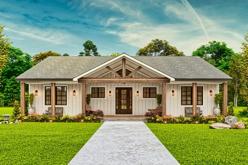 Craftsman Style House Plan - 3 Beds 2.5 Baths 2270 Sq/Ft Plan #54-591 Exterior