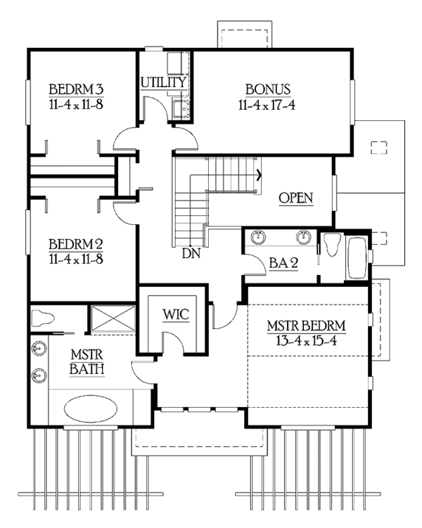 House Plan Design - Craftsman Floor Plan - Upper Floor Plan #132-312