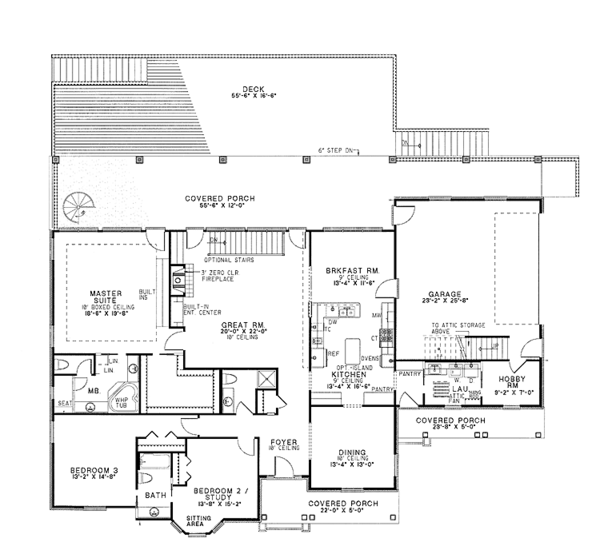 Dream House Plan - Country Floor Plan - Main Floor Plan #17-2628