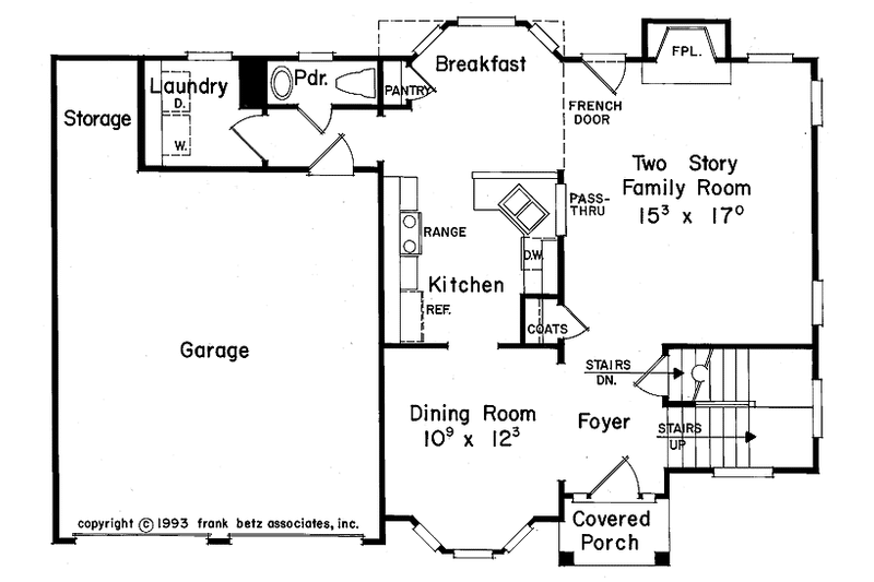 Home Plan - Floor Plan - Main Floor for Colonial House Plan #927-91 - 3 bed, 2.5 bath