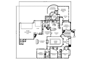 Floor Plan - Main Floor for Mediterranean House Plan #24-232 - 5 bed, 4 bath
