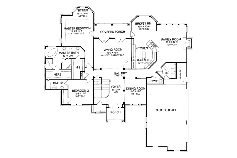 Dream House Plan - Floor Plan - Main Floor for Country House Plan #952-183 - 4 bed, 3.5 bath