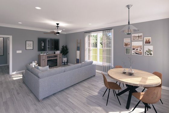 Interior - Family Room 1 for Traditional House Plan #44-245 - 2 bed, 2 bath