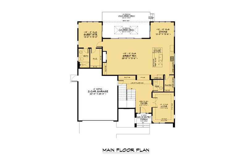 House Plan Design - Floor Plan - Main Floor for Contemporary House Plan #1066-173 - 5 bed, 4.5 bath