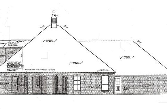 Exterior - Rear Elevation for European House Plan #310-976 - 3 bed, 3 bath