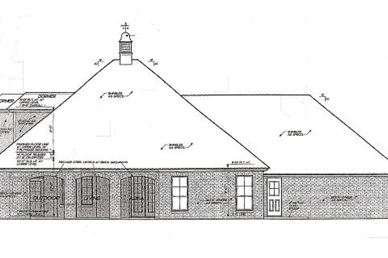 Dream House Plan - Exterior - Rear Elevation for European House Plan #310-976 - 3 bed, 3 bath