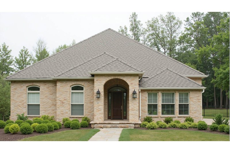 Home Plan - Exterior - Front Elevation 2 for European House Plan #3-250 - 4 bed, 3 bath