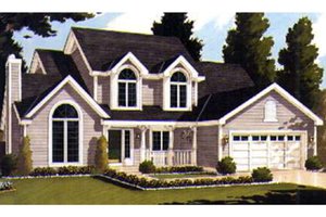 Country Exterior - Front Elevation Plan #3-235
