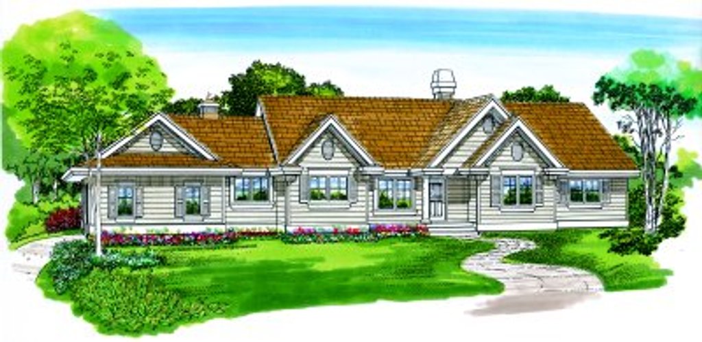 Exterior - Front Elevation 2 for Traditional House Plan #47-335 - 3 bed, 2 bath