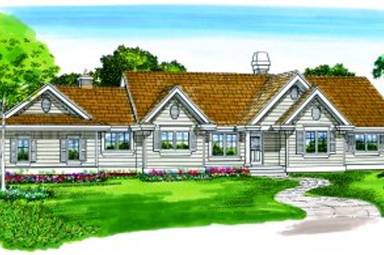Exterior - Front Elevation for Traditional House Plan #47-335 - 3 bed, 2 bath