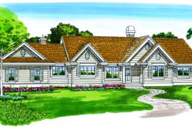 Exterior - Front Elevation 2 for Traditional House Plan #47-335 - 3 bed, 2 bath