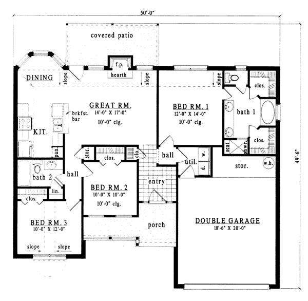 Traditional Floor Plan - Main Floor Plan #42-150