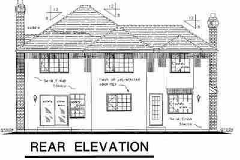Dream House Plan - Exterior - Rear Elevation for European House Plan #18-205 - 4 bed, 2.5 bath