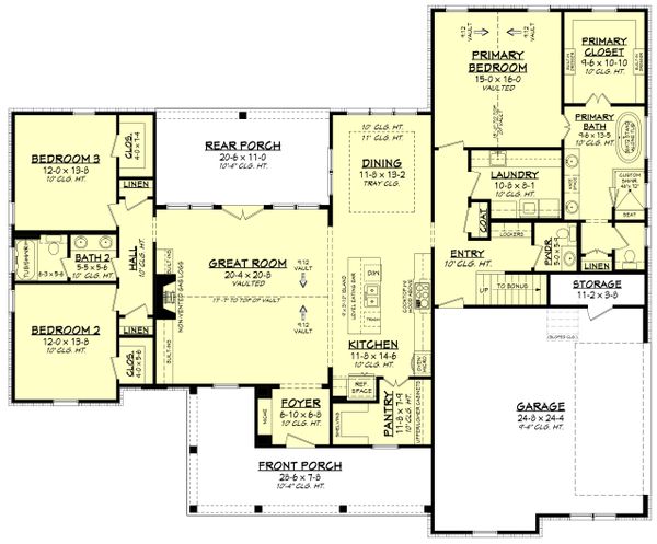 Architectural House Design - Farmhouse Floor Plan - Main Floor Plan #430-244