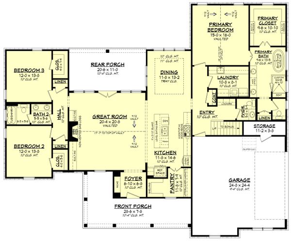 Dream House Plan - Farmhouse Floor Plan - Main Floor Plan #430-244