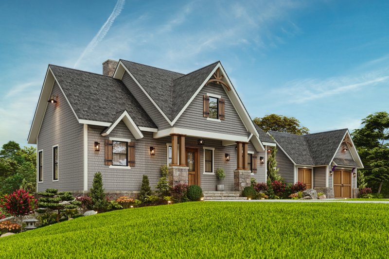 House Blueprint - Exterior - Front Elevation 5 for Cottage House Plan #54-596 - 3 bed, 2 bath