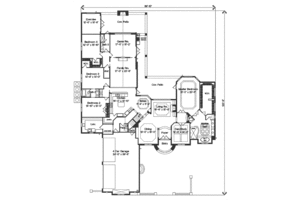 Floor Plan - Main Floor for European House Plan #135-167 - 4 bed, 4.5 bath