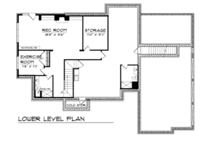 Floor Plan - Lower Floor for Traditional House Plan #70-516 - 4 bed, 3.5 bath