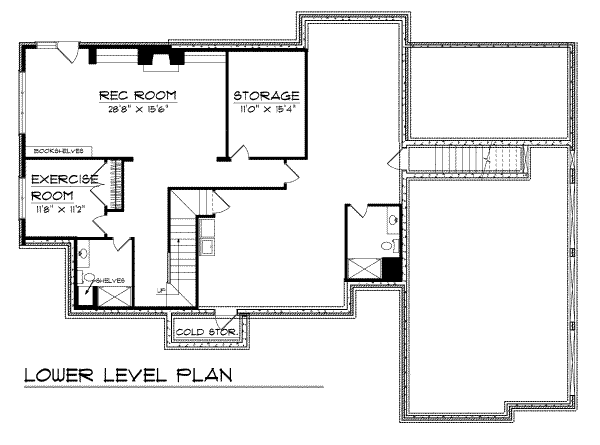 Dream House Plan - Traditional Floor Plan - Lower Floor Plan #70-516