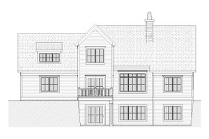 Exterior - Rear Elevation for Traditional House Plan #901-66 - 3 bed, 2.5 bath