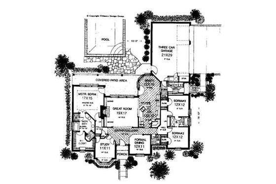 Floor Plan - Main Floor for Colonial House Plan #310-717 - 3 bed, 2.5 bath