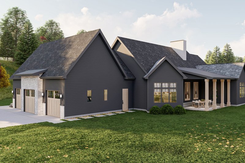 Architectural House Design - Exterior - Rear Elevation for Modern House Plan #455-606 - 3 bed, 2.5 bath