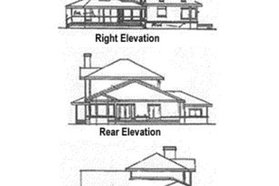 Exterior - Rear Elevation for Traditional House Plan #60-147 - 3 bed, 2.5 bath