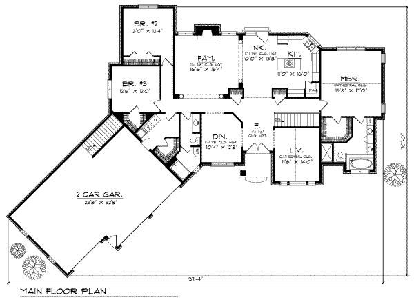 Traditional Floor Plan - Main Floor Plan #70-371