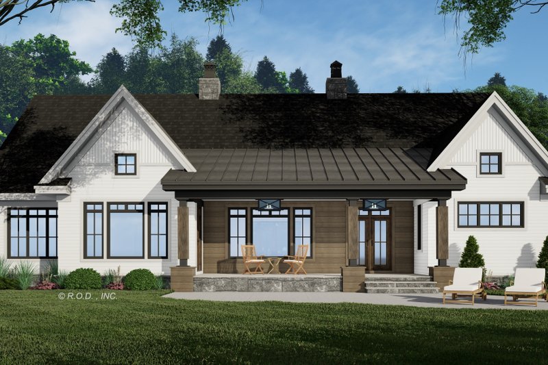 Architectural House Design - Exterior - Rear Elevation 2 for Farmhouse House Plan #51-1232 - 3 bed, 2.5 bath