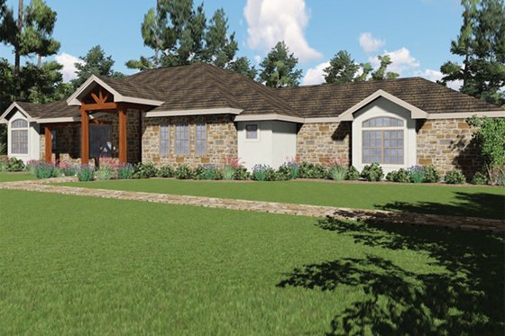 Exterior - Front Elevation 3 for Craftsman House Plan #935-10 - 3 bed, 3 bath