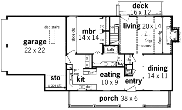 House Plan Design - Country Floor Plan - Main Floor Plan #45-318