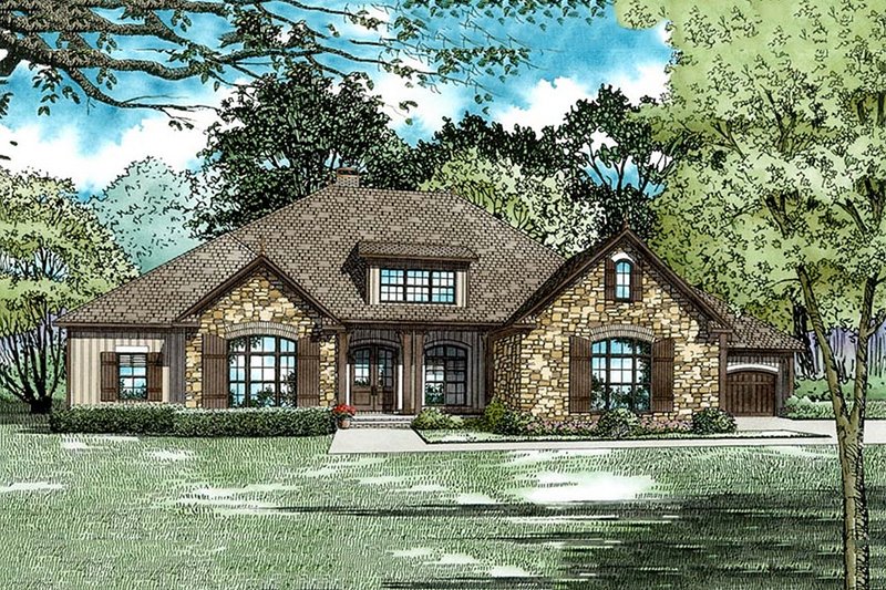 Architectural House Design - European Exterior - Front Elevation Plan #17-2539