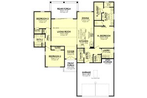 Floor Plan - Main Floor for Farmhouse House Plan #430-298 - 3 bed, 2.5 bath
