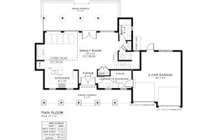 Floor Plan - Main Floor for Farmhouse House Plan #1101-19 - 3 bed, 3 bath