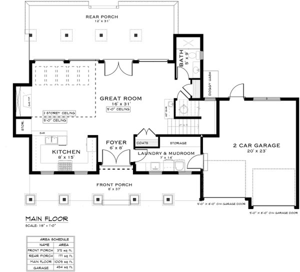 Farmhouse Floor Plan - Main Floor Plan #1101-19