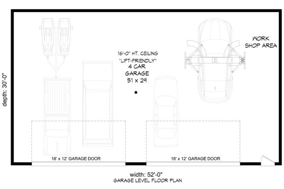Floor Plan - Main Floor for Southern House Plan #932-1211, 0 bath