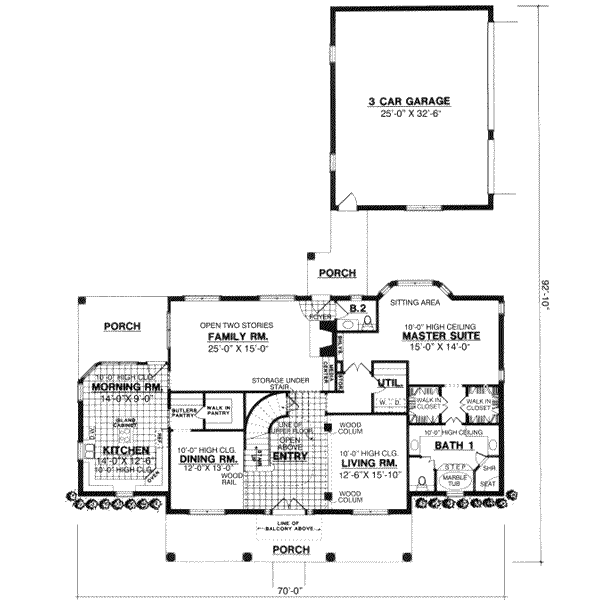 House Blueprint - Southern Floor Plan - Main Floor Plan #40-112