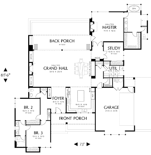 Architectural House Design - Modern Floor Plan - Main Floor Plan #48-478