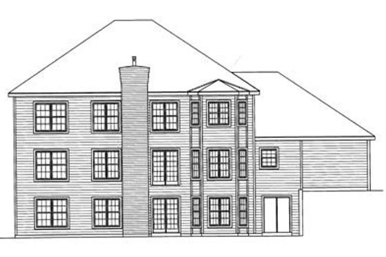 Exterior - Rear Elevation for Southern House Plan #31-131 - 3 bed, 3 bath